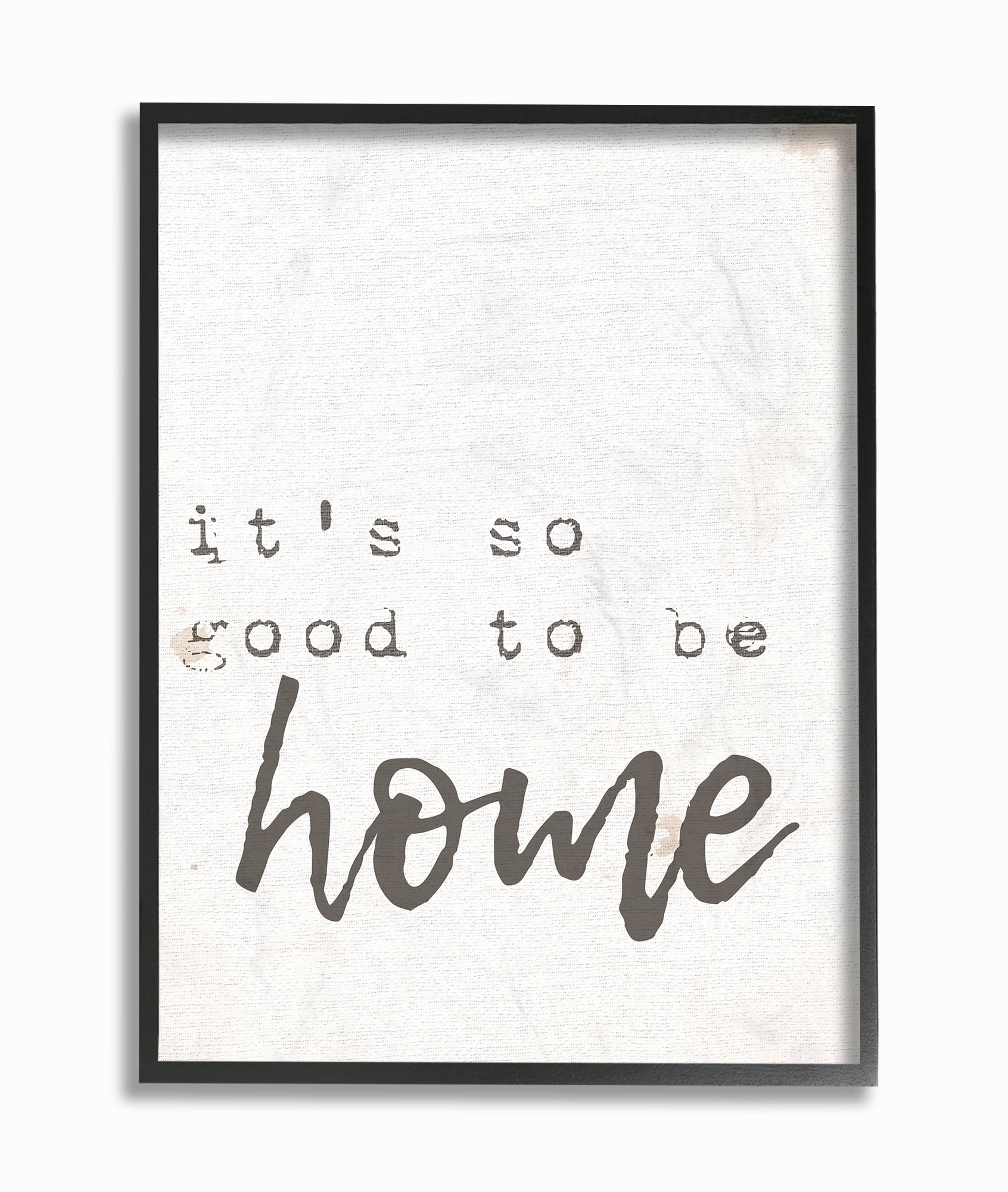 The Stupell Home Decor Collection Its So Good To Be Home Typewriter Typography Framed Wall Art