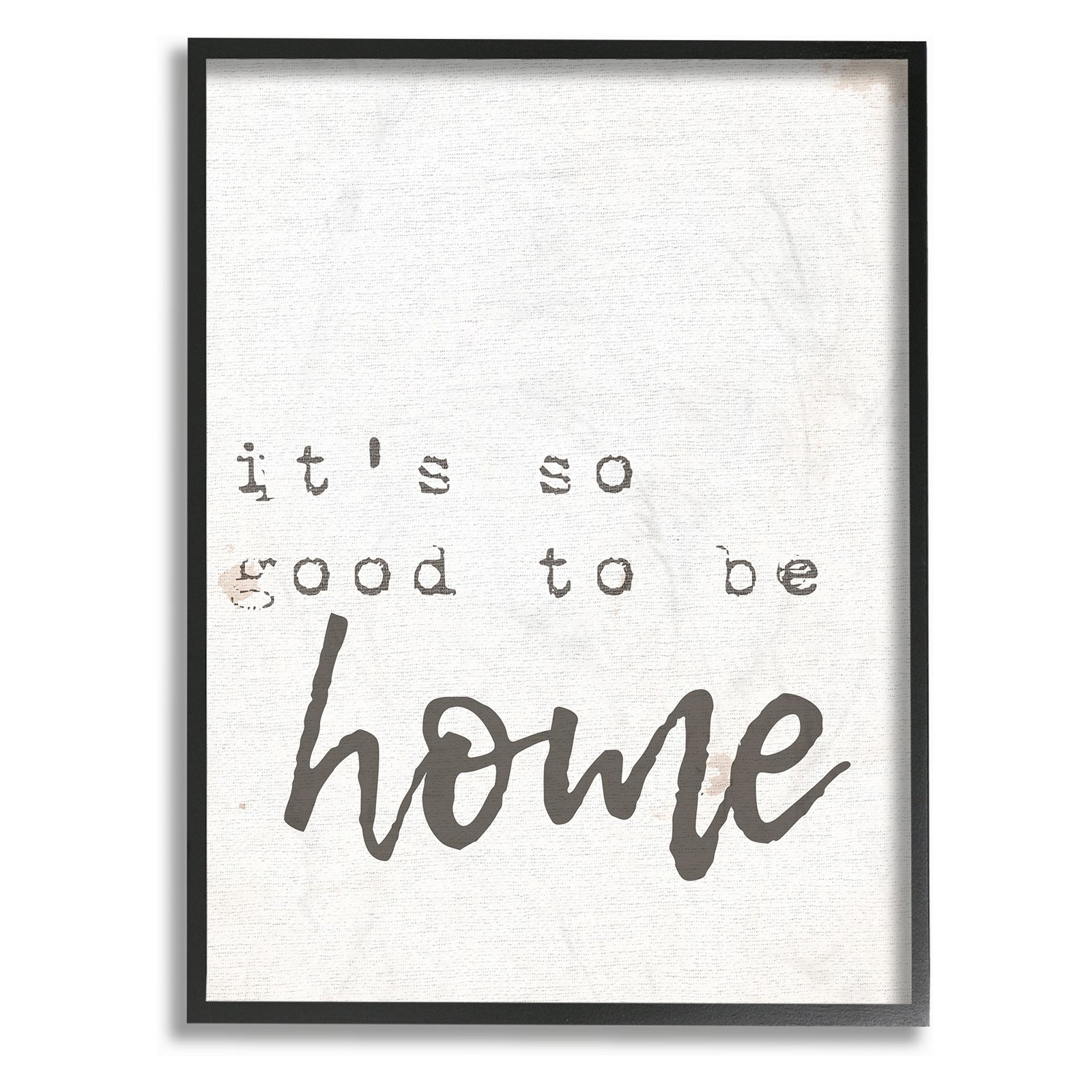 The Stupell Home Decor Collection Its So Good To Be Home Typewriter Typography Framed Wall Art - image 1 of 4