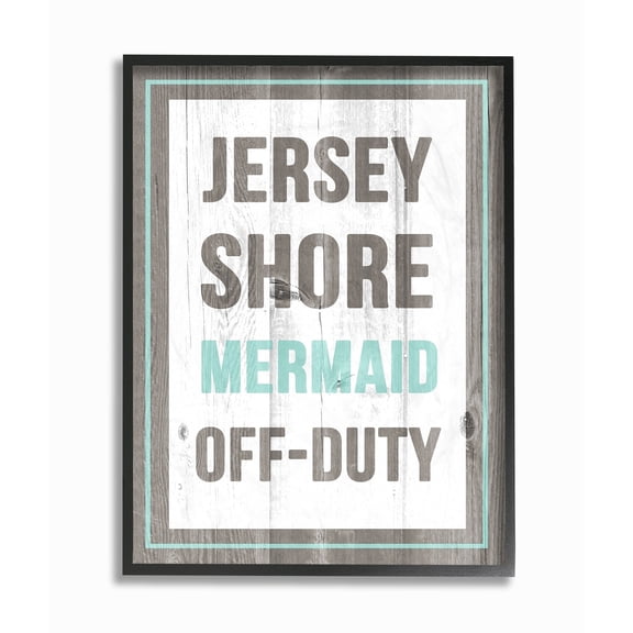 Stupell Jersey Shore Mermaid Off Duty Framed Giclee Texture Art 11 x 14