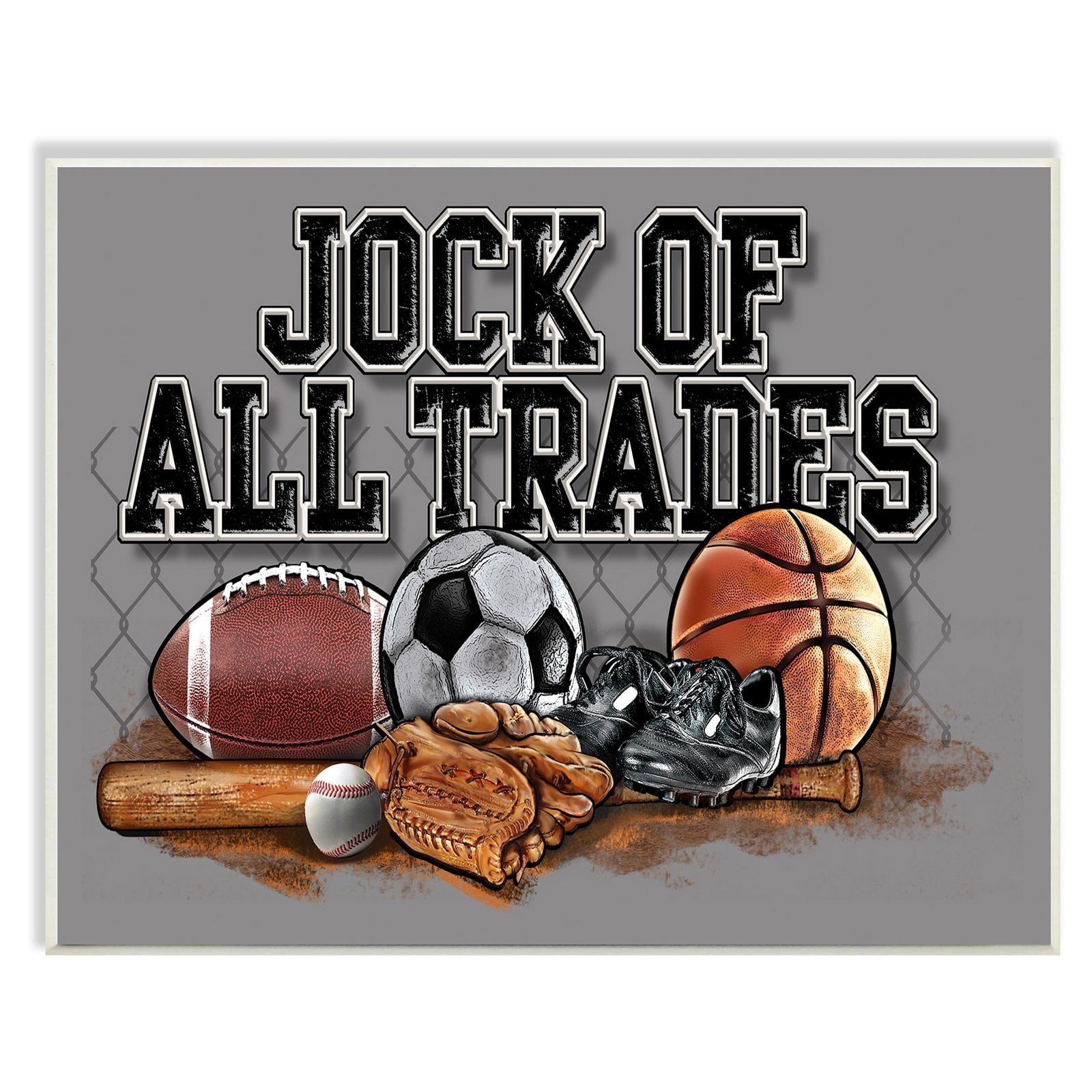 The Stupell Home Decor Collection Jock Of All Trades Sports Balls Wall Plaque