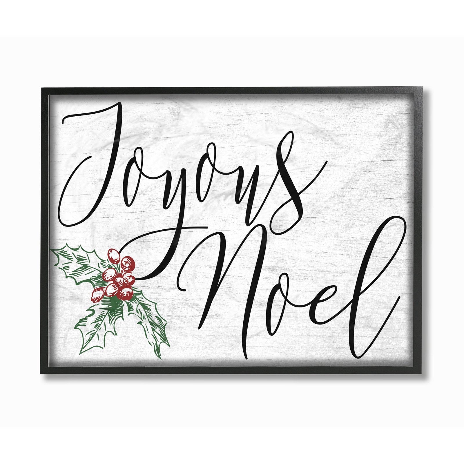 The Stupell Home Decor Collection Joyous Noel Christmas Framed Giclee Texturized Wall Art