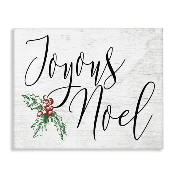 The Stupell Home Decor Collection Joyous Noel Christmas Stretched Canvas Wall Art