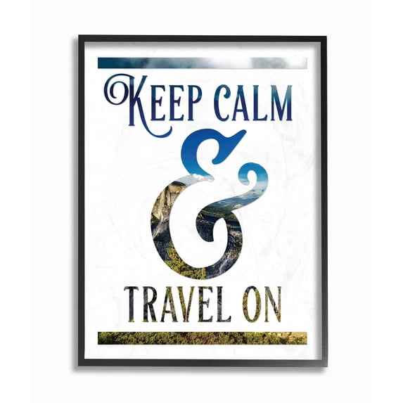 Stupell Keep Calm and Travel On Framed Giclee Texture Art 16 x 20