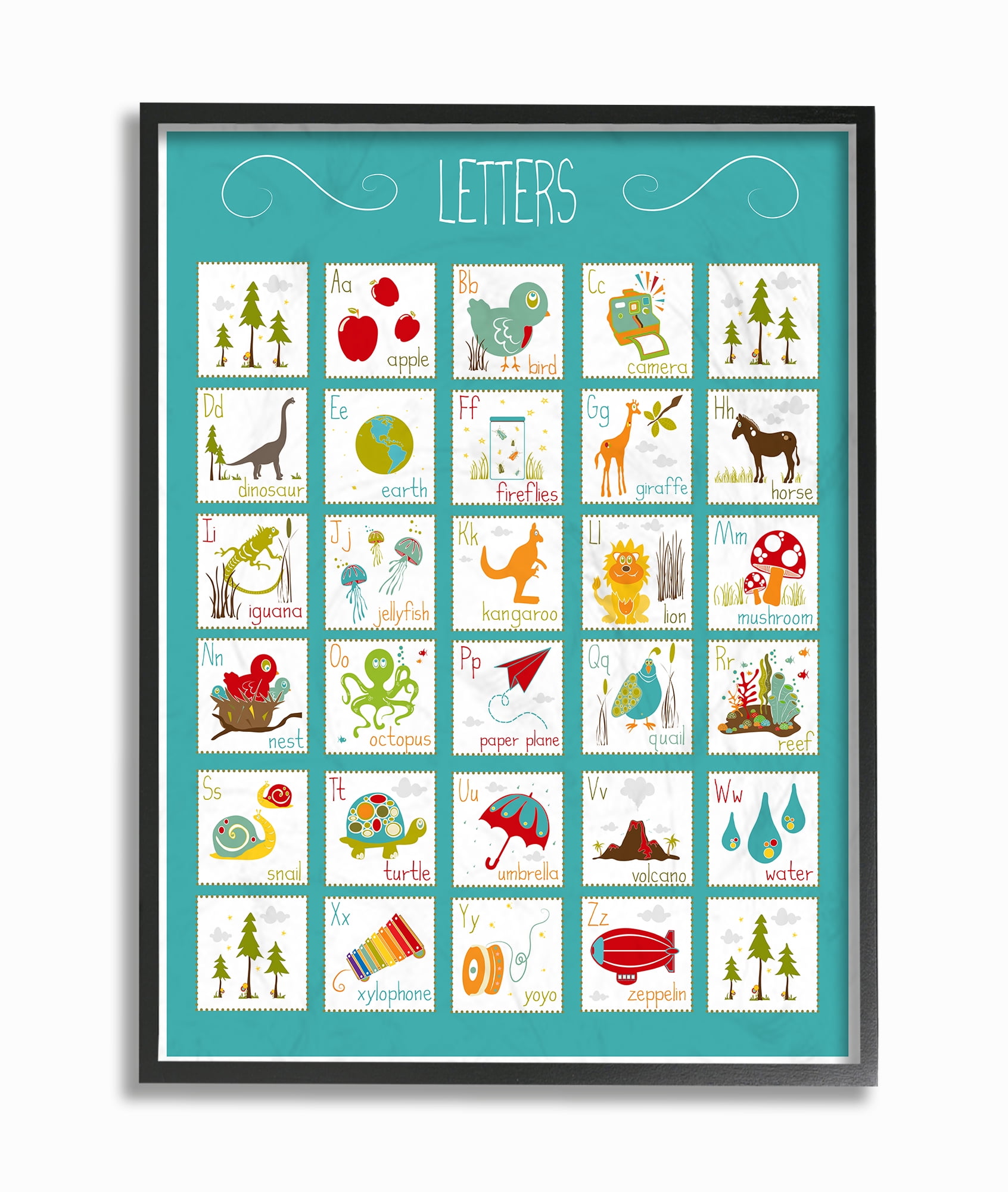 The Stupell Home Decor Collection Kids Alphabet Letter Chart Wall Art ...