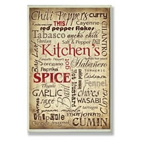 The Stupell Home Decor Collection Kitchen Spice Typography Oversized Wall Plaque Art, 12.5 x 0.5 x 18.5
