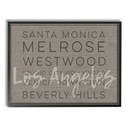 The Stupell Home Decor Collection LA Santa Monica Beverly Hills Typography Framed Wall Art