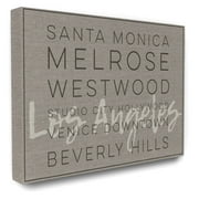 The Stupell Home Decor Collection LA Santa Monica Beverly Hills Typography Wall Art