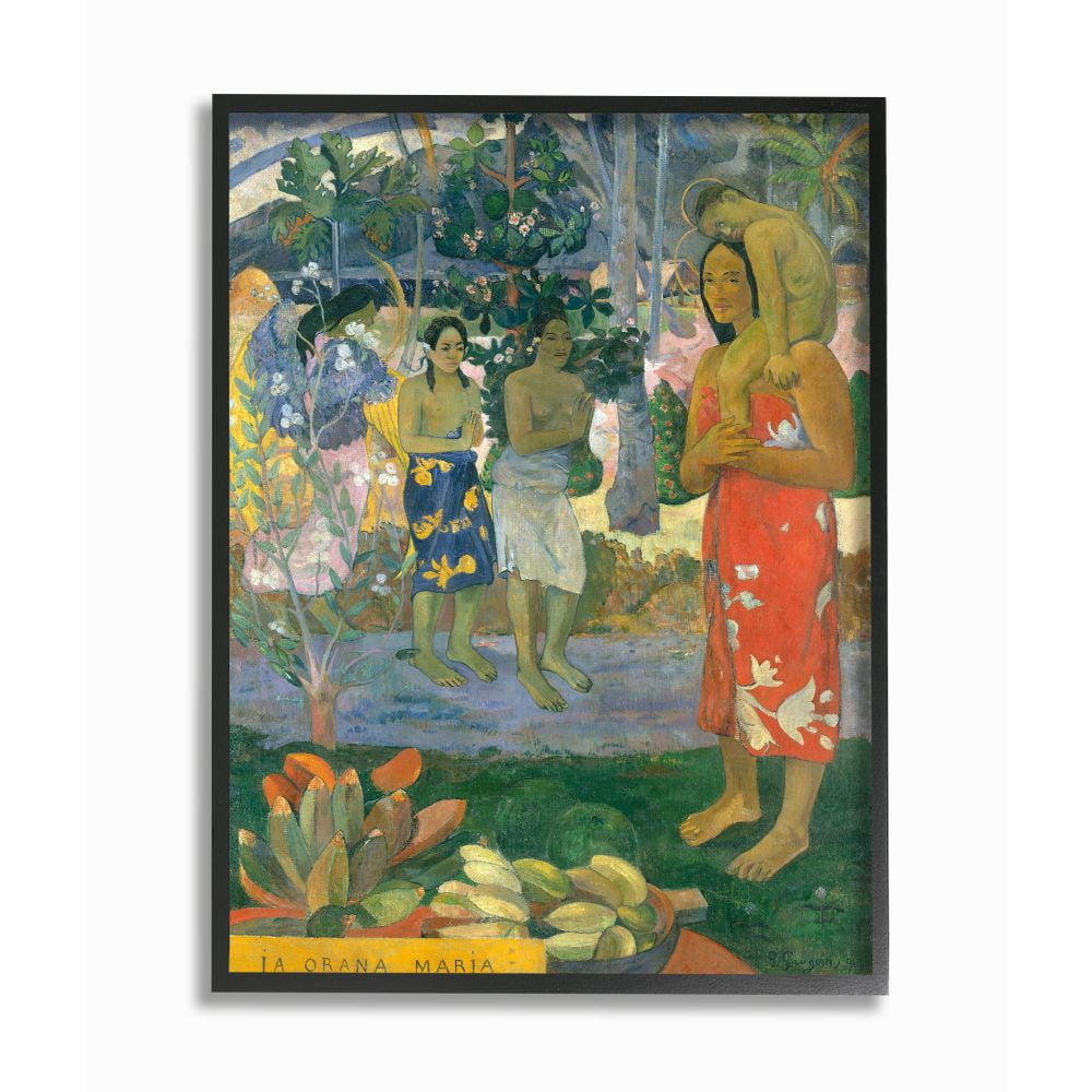 The Stupell Home Decor Collection La Orana Maria Oceania Tropical Classical Painting Framed Giclee Texturized Art