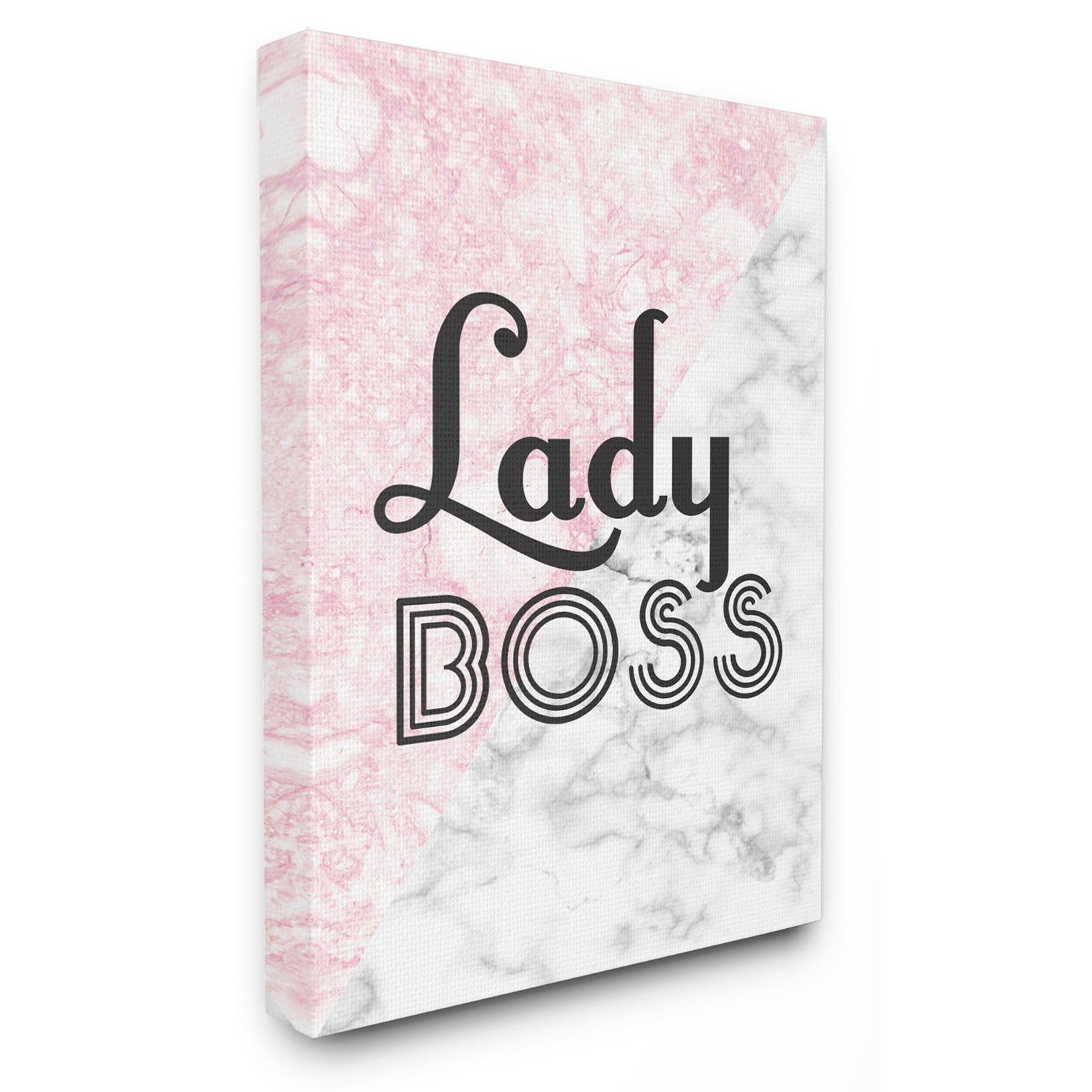 Lady Boss Pink and White Marble Canvas Wall Art, 16 x 20