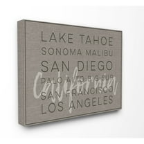 The Stupell Home Decor Collection Lake Tahoe Big Sur Sonoma Typography Stretched Canvas Wall Art, 16 x 1.5 x 20