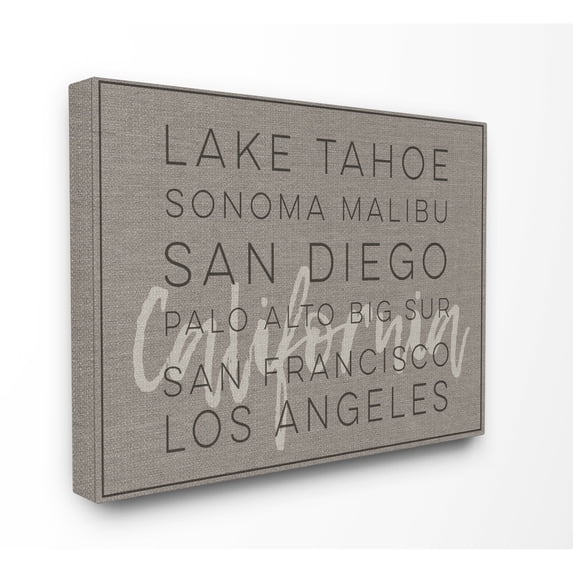 The Stupell Home Decor Collection Lake Tahoe Big Sur Sonoma Typography Wall Art