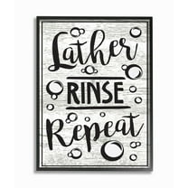 The Stupell Home Decor Collection Lather Rinse Repeat Framed Wall Art
