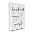 thumbnail image 1 of The Stupell Home Decor Collection Laundromat Ring The Bell or Do It Yourself Black and White Planked Look Canvas Wall Art, 1 of 4