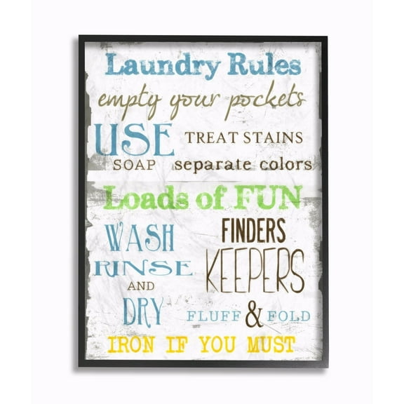 Stupell Laundry Rules Bathroom Wall Art 11x14