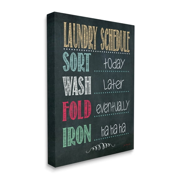 The Stupell Home Decor Collection Laundry Schedule Chalkboard Bathroom Oversized Stretched Canvas Wall Art, 24 x 1.5 x 30