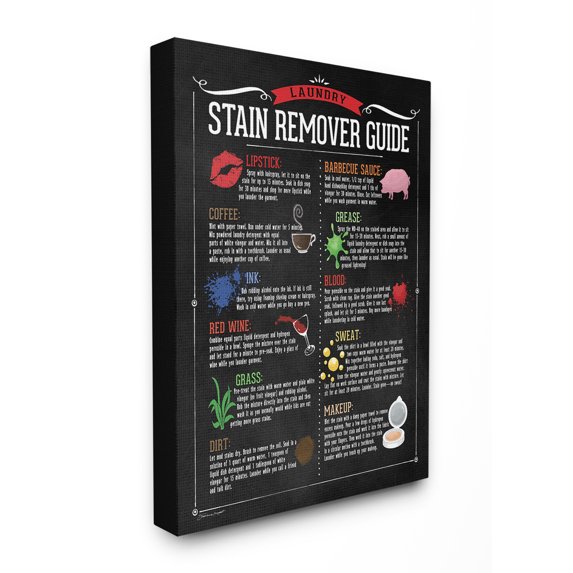 The Stupell Home Decor Collection Laundry Stain Remover Guide Wall Art