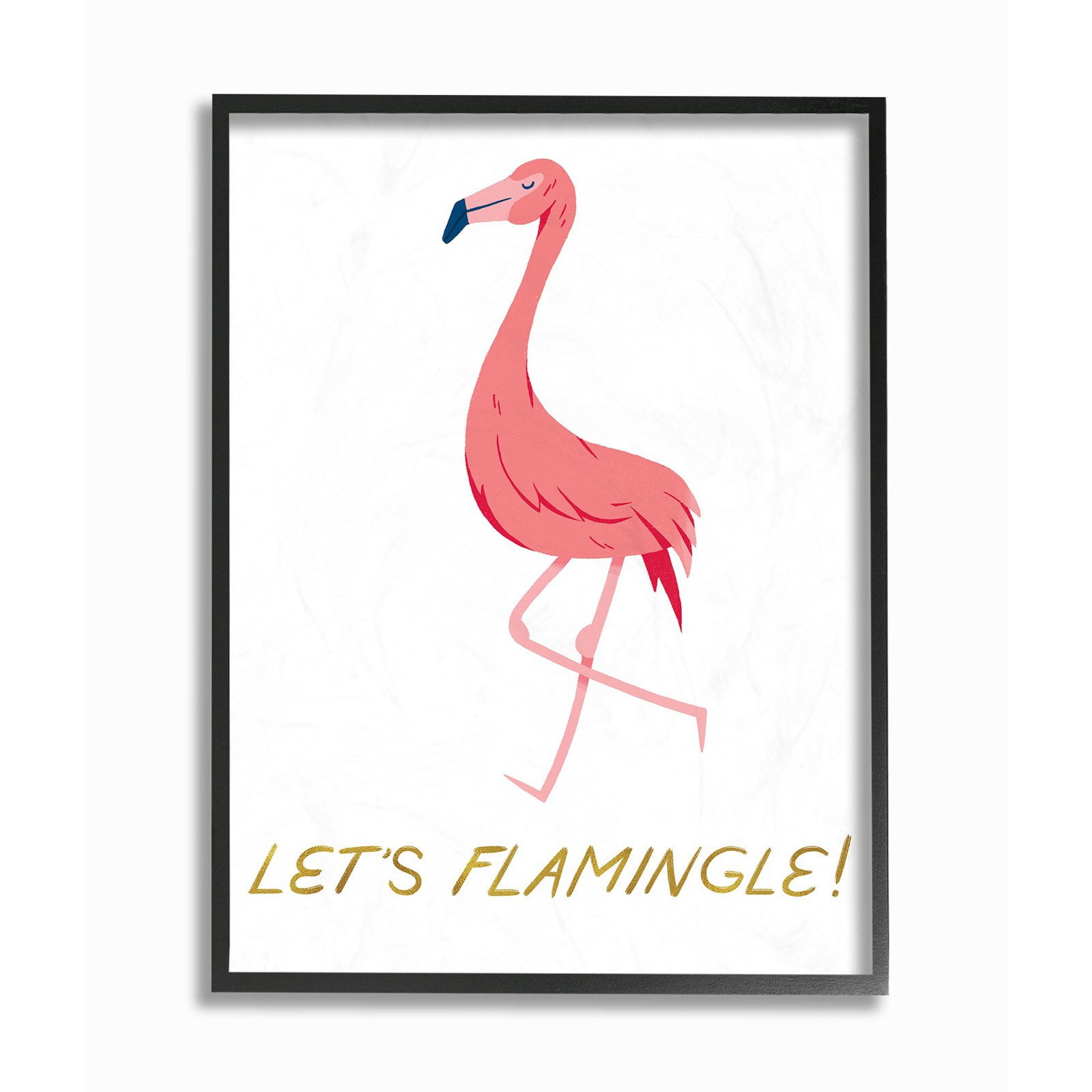 Stupell Industries Lets Flamingle Flamingo Tropical Wall Art, Indoor ...