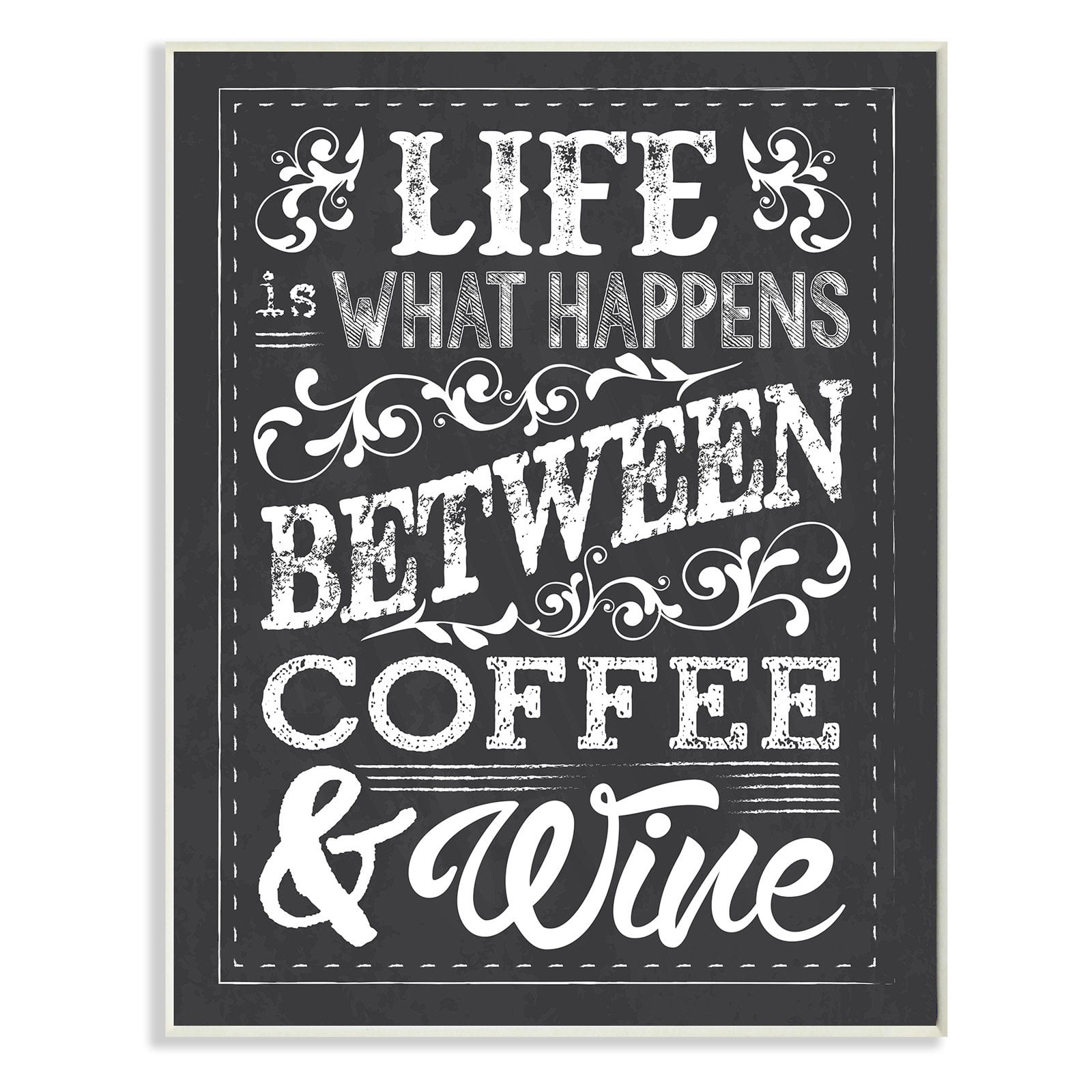 Stupell Industries 'Life is What Happens Between Coffee & Wine' Textual Art