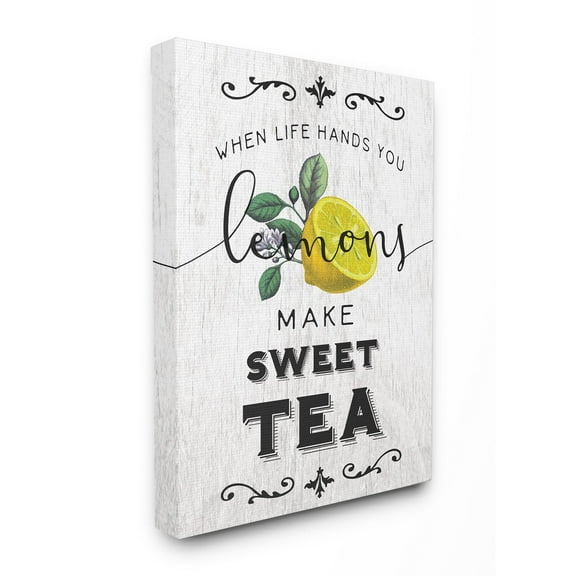 The Stupell Home Decor Collection Life Hands Lemons Make Sweet Tea Southern Typography Stretched Canvas Wall Art, 30 x 1.5 x 40