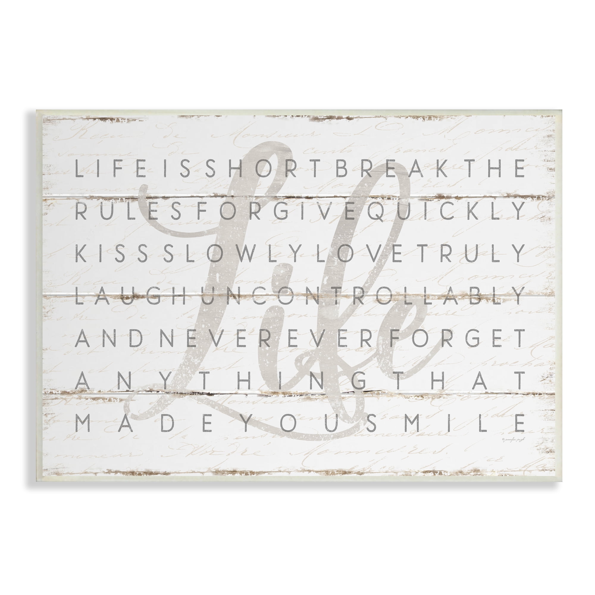 Stupell Industries Life Is Short Smile Wall Plaque Art Lithograph ...