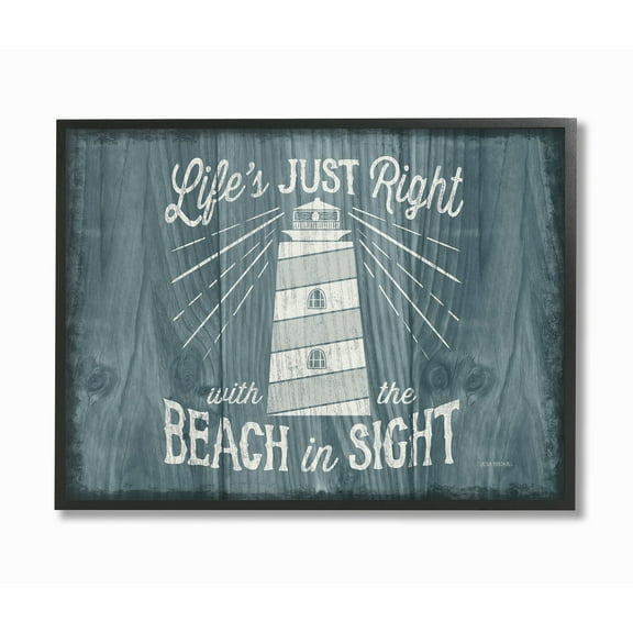Stupell Life's Just Right Lighthouse Framed Giclee Wall Art 16 x 20
