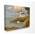 thumbnail image 1 of The Stupell Home Decor Collection Lime Kiln Cliff Side Ocean Wave Lighthouse with Whale Fins and Seagull Canvas Wall Art, 1 of 4