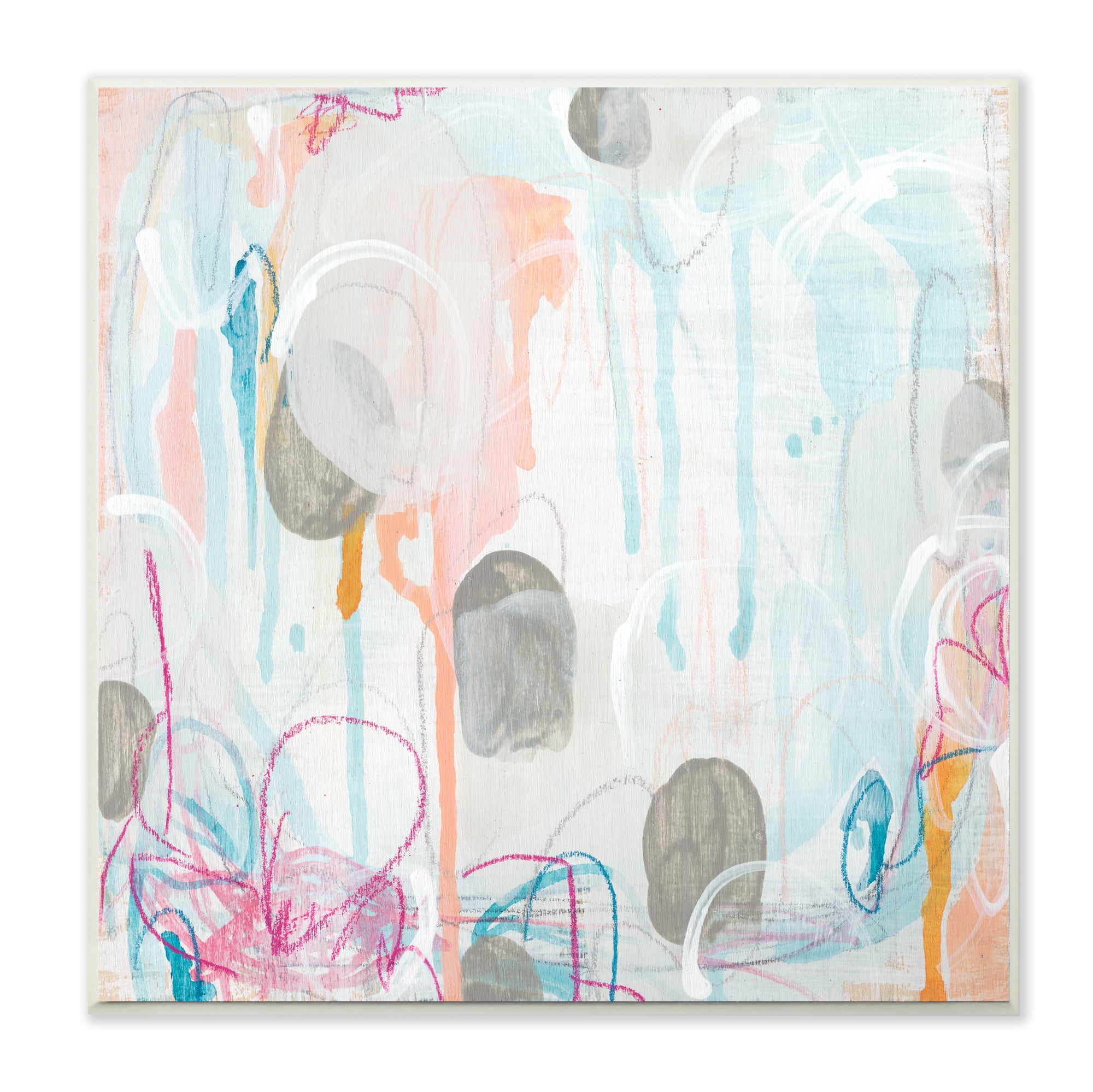 The Stupell Home Decor Collection Lines And Splashes Abstract Painting Wall Plaque Art, 12 x 0.5 x 12