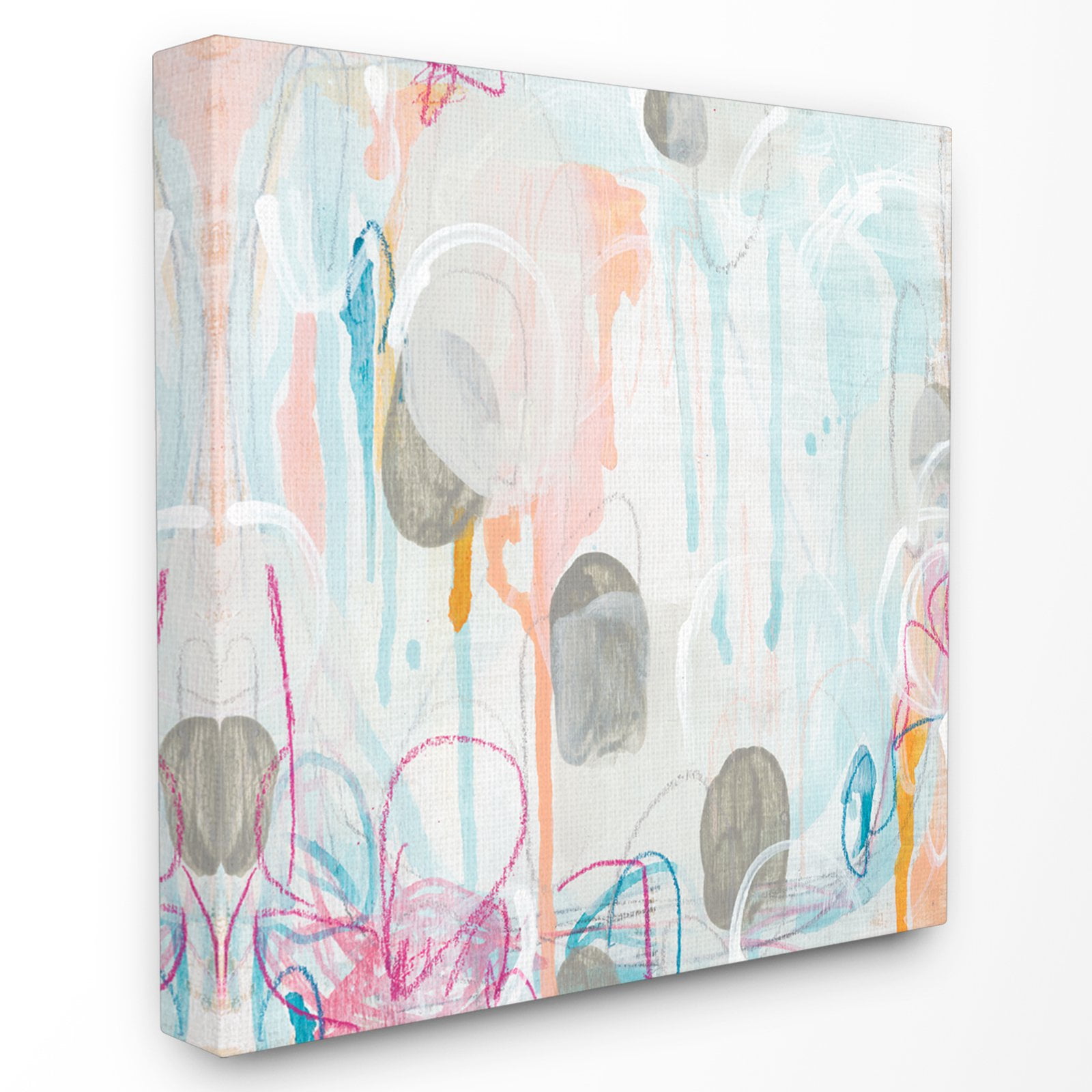 The Stupell Home Decor Collection Lines and Splashes Abstract Painting Canvas Wall Art