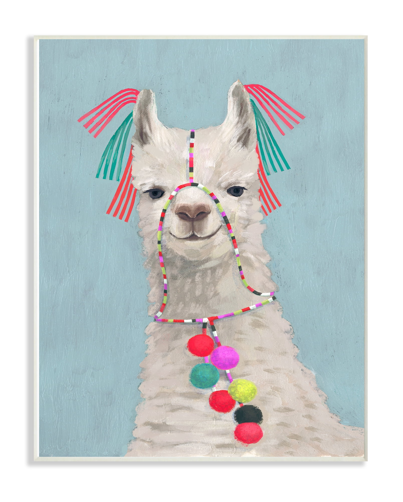 The Stupell Home Decor Collection Llama Adorned in Tassels and Pom Poms Wall Art
