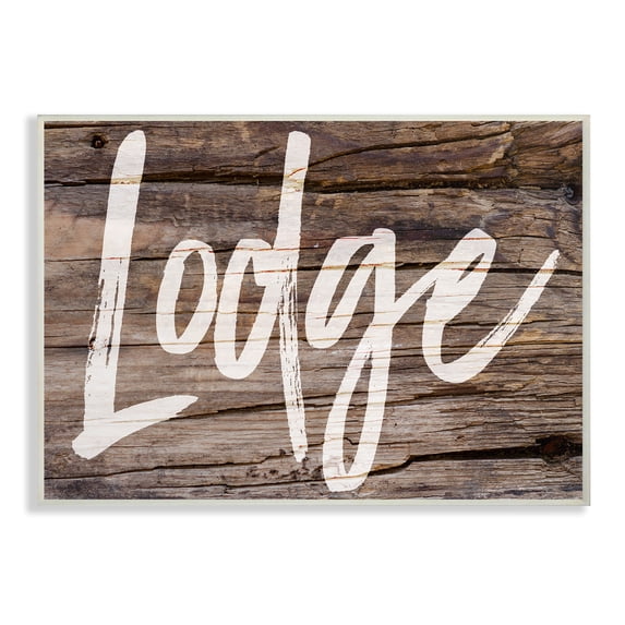 The Stupell Home Decor Collection Lodge Typography Wood Oversized Wall Plaque Art, 12.5 x 0.5 x 18.5