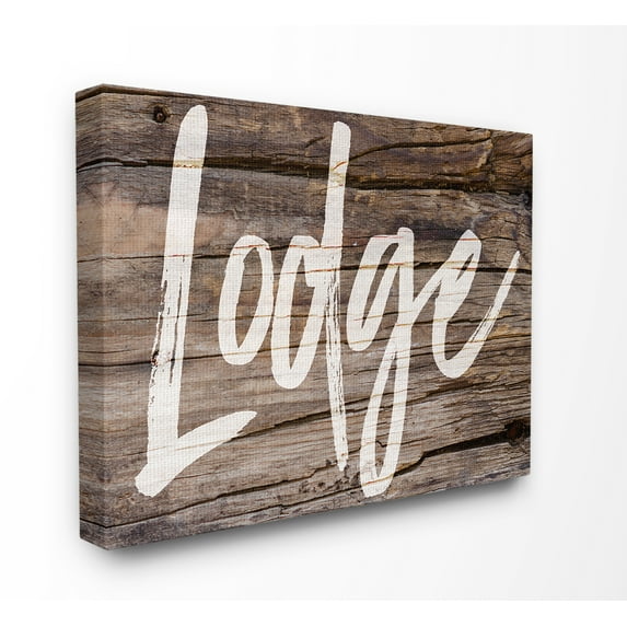 The Stupell Home Decor Collection Lodge Typography Wood Stretched Canvas Wall Art, 30 x 1.5 x 40