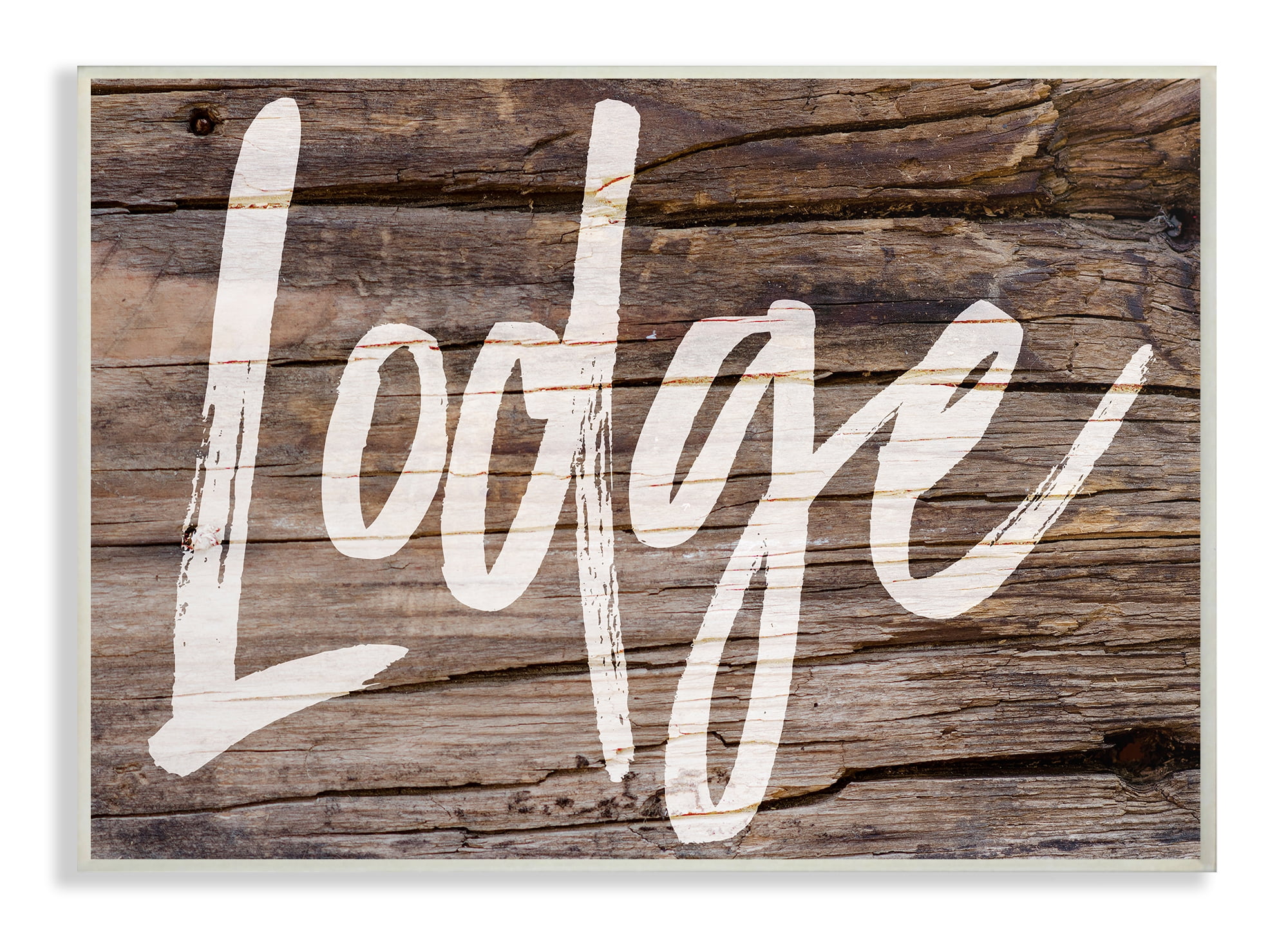 The Stupell Home Decor Collection Lodge Typography Wood Wall Plaque Art, 10 x 0.5 x 15