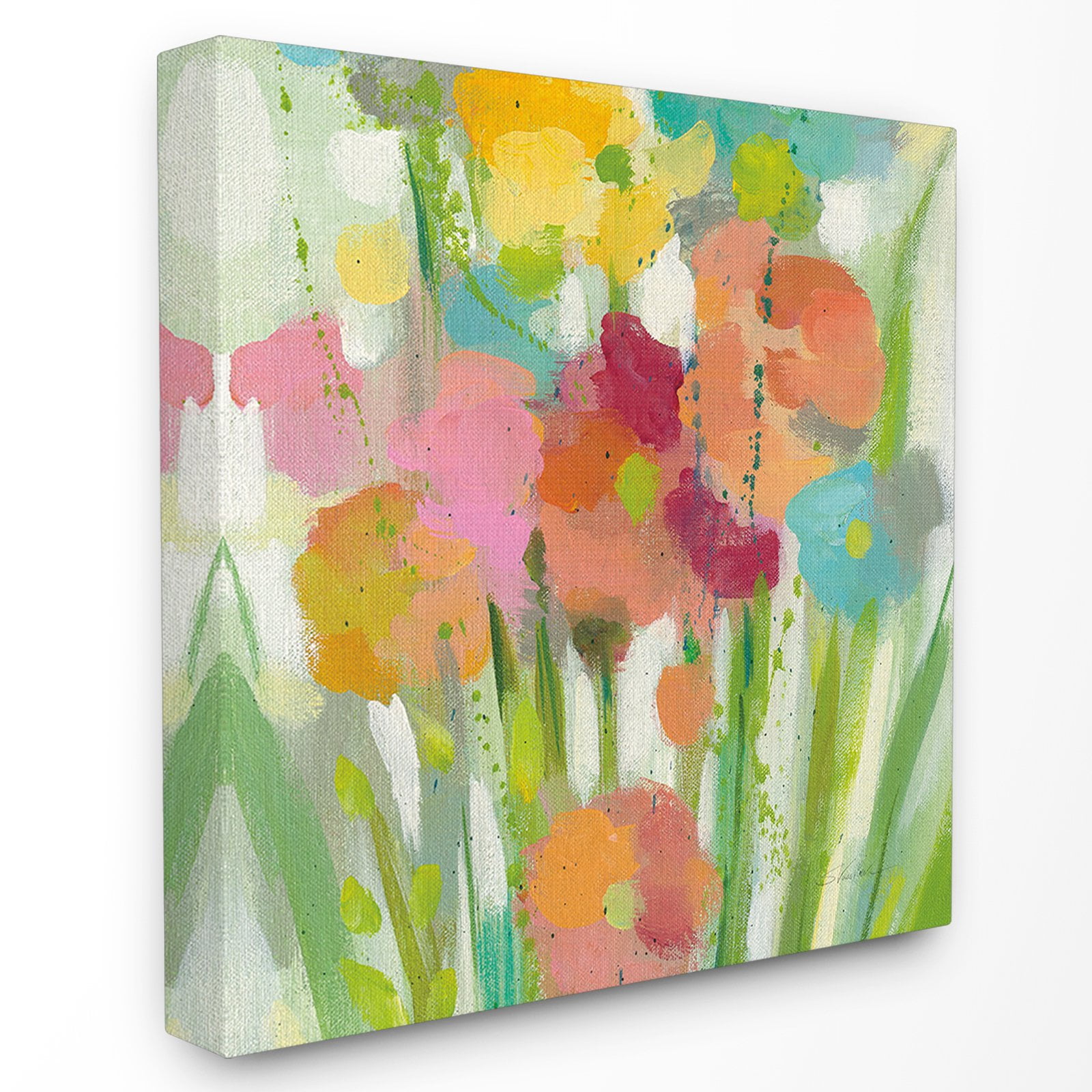 Vibrant Floral Bouquet Canvas Wall Art, 17 x 17 inches