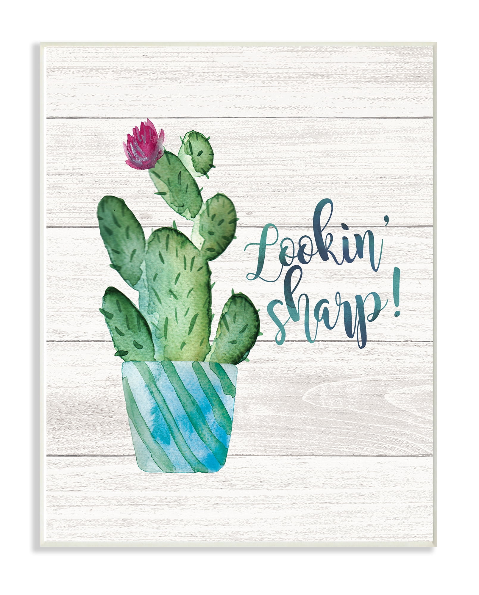 the stupell home decor collection looking sharp cactus succulent watercolor oversized framed giclee texturized art, 16 x 1.5 x 20