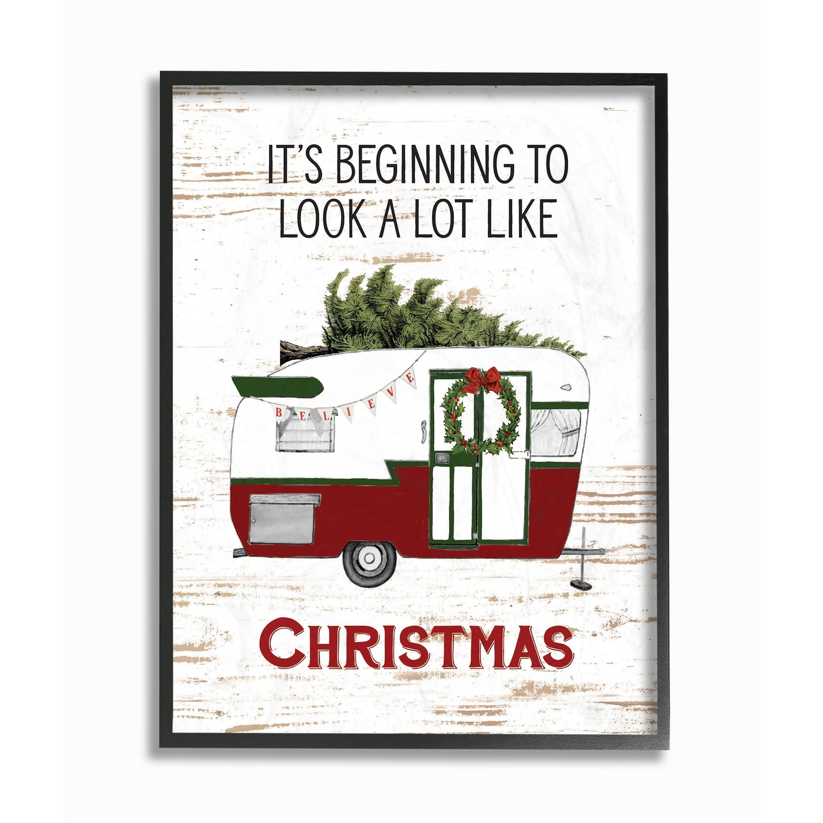 Stupell Looks A Lot Like Christmas Camper Framed Giclee Texture Art 16 x 20