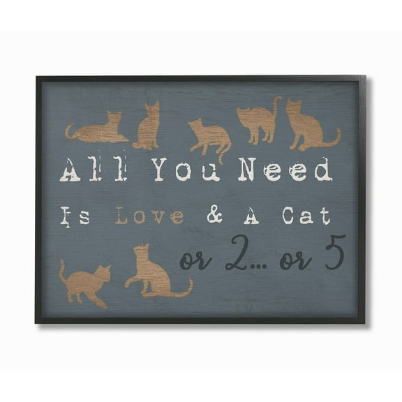 The Stupell Home Decor Collection Love And Many Cats Wall Art