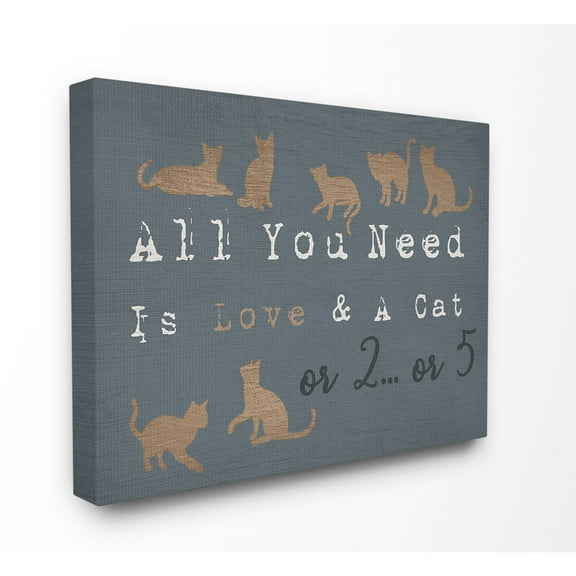The Stupell Home Decor Collection Love And Many Cats Wall Art