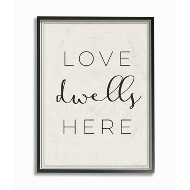 Stupell  Love Dwells Here Typography Framed Giclee Texturized Art 11 x 14