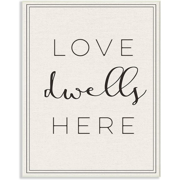 The Stupell Home Decor Collection Love Dwells Here Typography Wall Plaque Art, 10 x 0.5 x 15