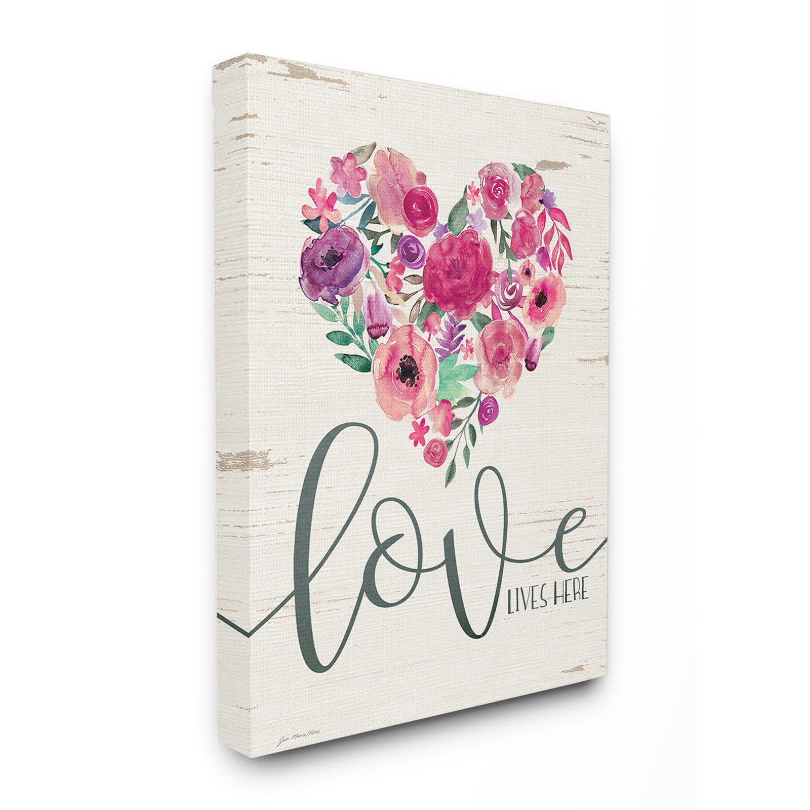 The Stupell Home Decor Collection Love Lives Here Floral Wall Art