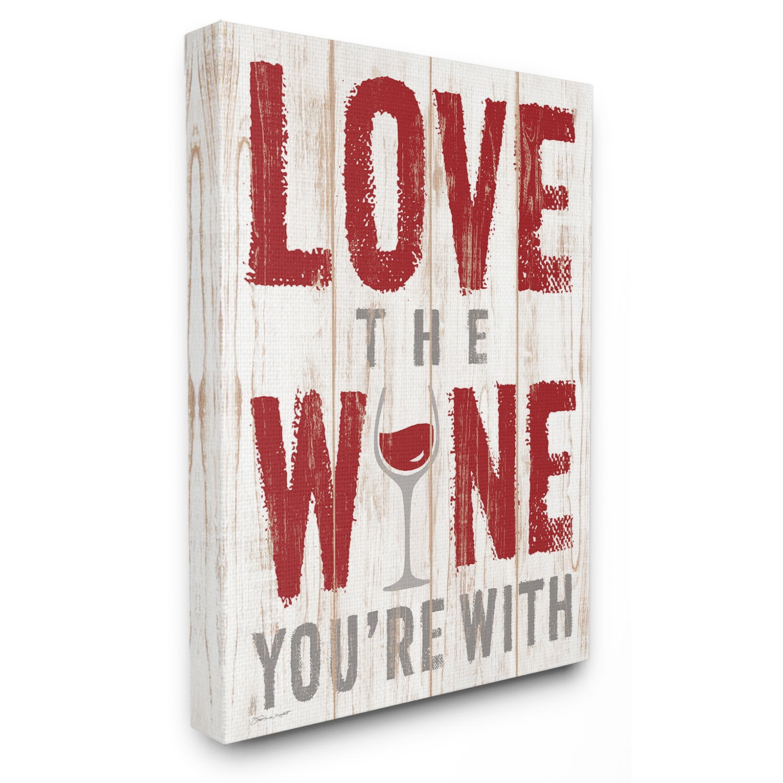 Love The Wine You're With Red and Gray MDF Wall Art