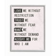 thumbnail image 1 of The Stupell Home Decor Collection Love Trust Want Accept Me Inspirational Pink Type Design Framed Giclee Texturized Art, 1 of 4