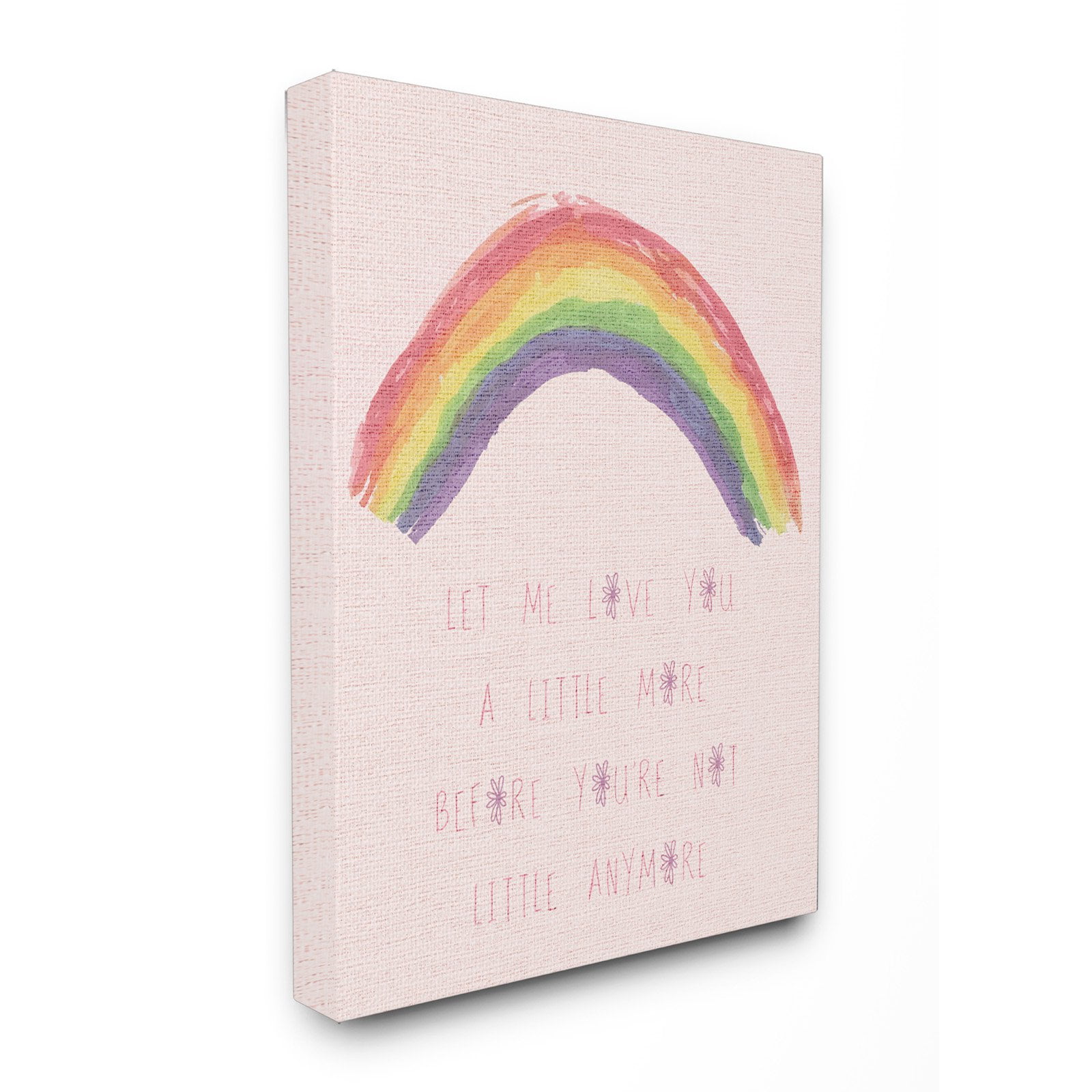 The Kids Room by Stupell Love You a Little More Pink Rainbow Oversized Stretched Canvas Wall Art, 24 x 1.5 x 30