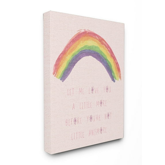 The Stupell Home Decor Collection Love You a Little More Pink Rainbow Wall Art