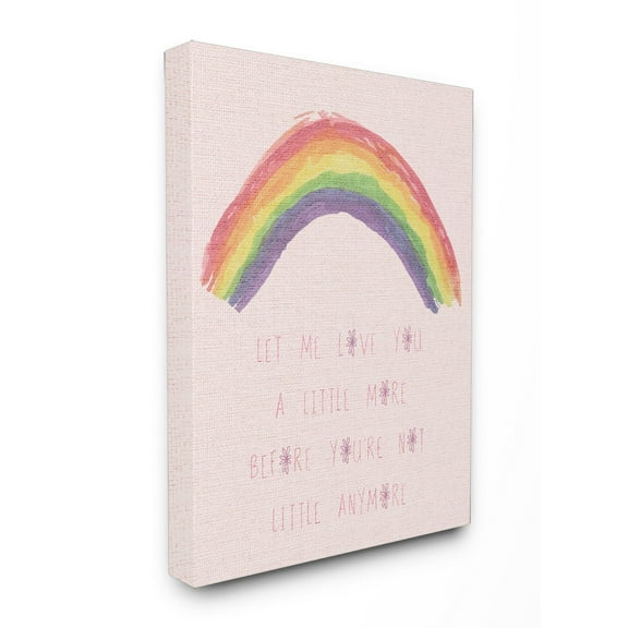 The Stupell Home Decor Collection Love You a Little More Pink Rainbow Wall Art