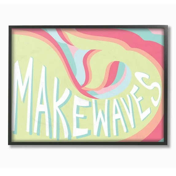 The Stupell Home Decor Collection Make Waves Groovy Mermaid Typography Wall Art