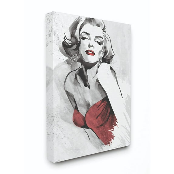 The Stupell Home Decor Collection Marilyn Monroe Ink Figure Illustration Canvas Wall Art