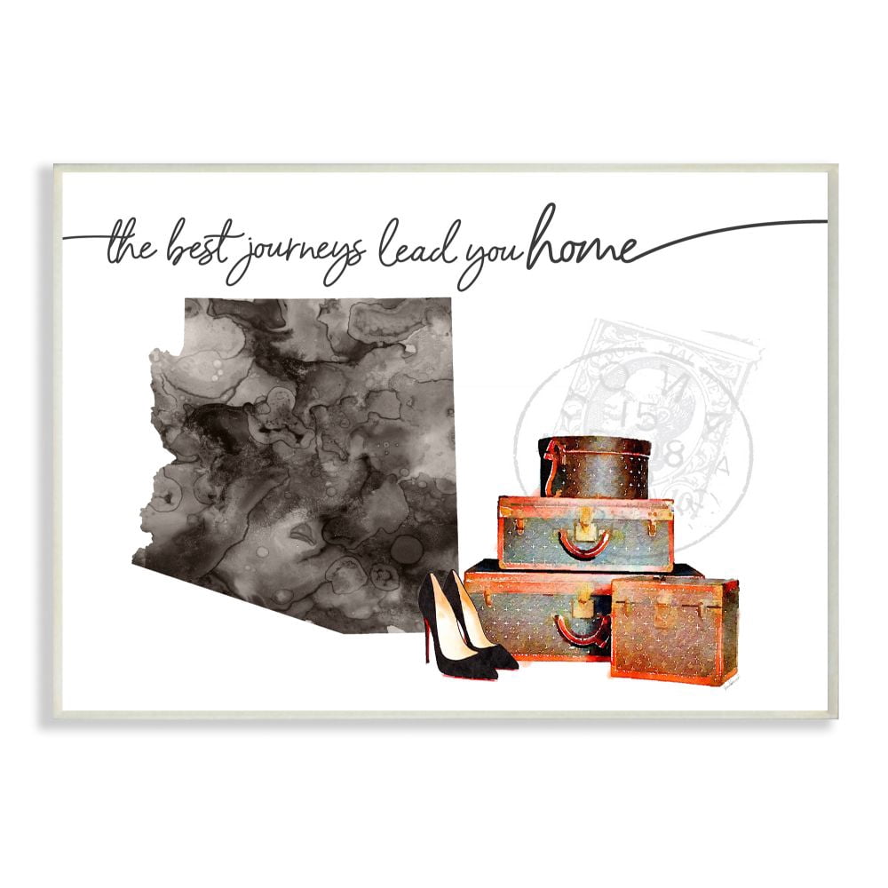 The Stupell Home Decor Collection Maryland State The Best Journeys Lead You Home Fashion Shoes and Luggage Illustration Canvas Wall Art