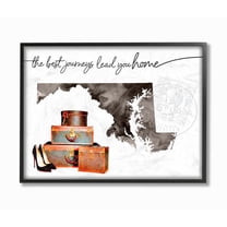 The Stupell Home Decor Collection Maryland State The Best Journeys Lead You Home Fashion Shoes and Luggage Illustration Framed Giclee Texturized Art