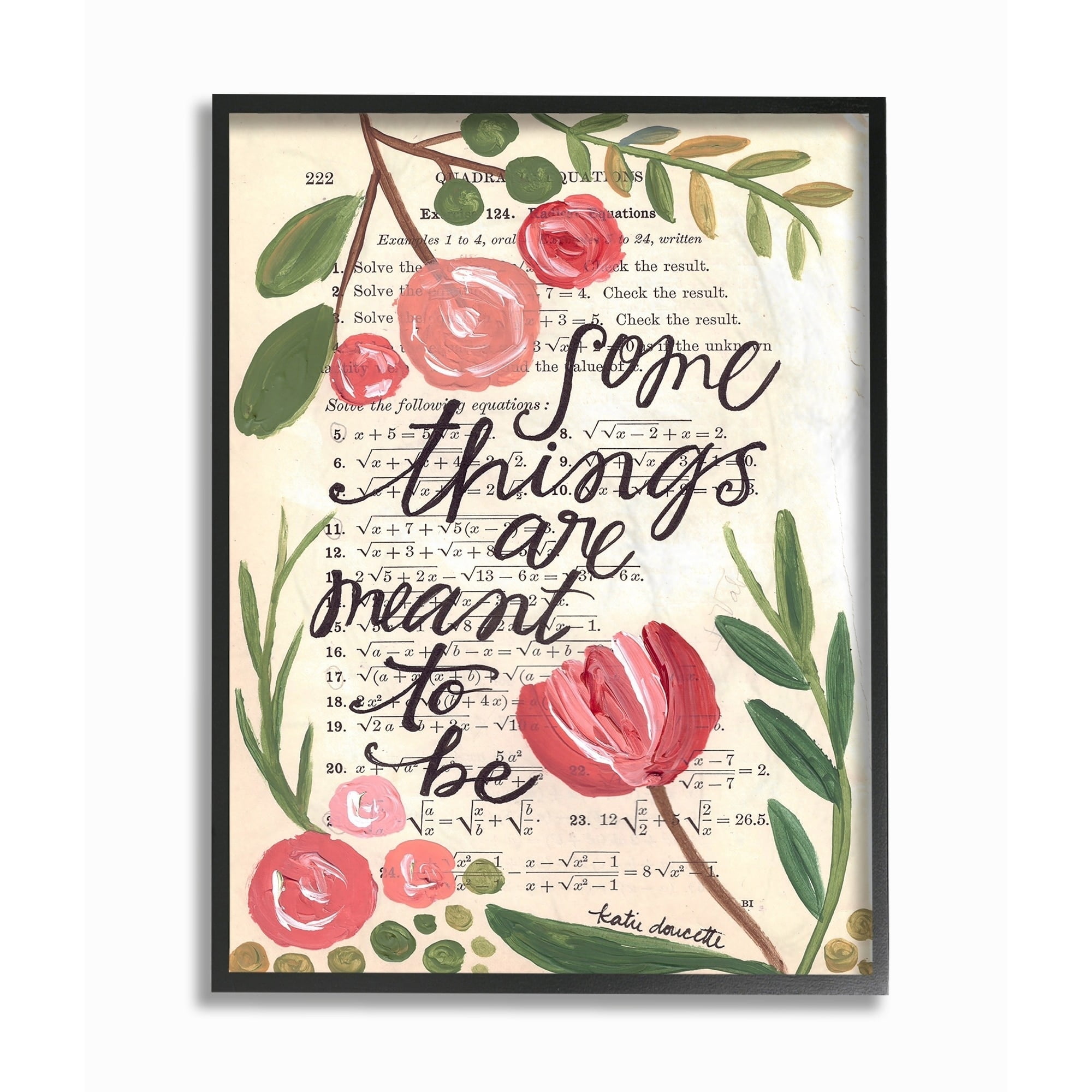 Stupell Meant To Be Painterly Math Sheet Framed Wall Art 11 x 14